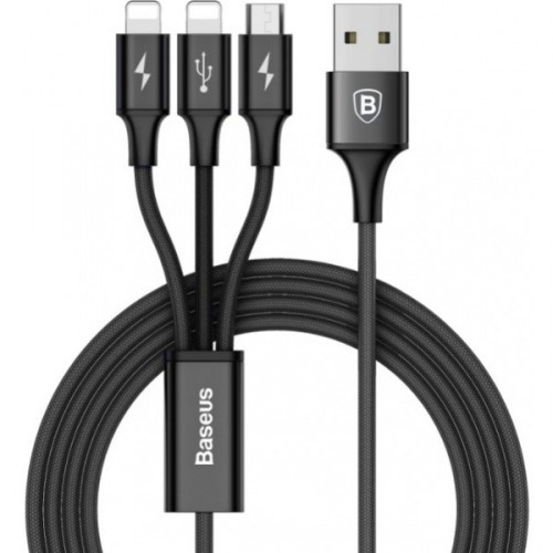 3v1 kábel Baseus Micro USB + 2x Lightning na USB