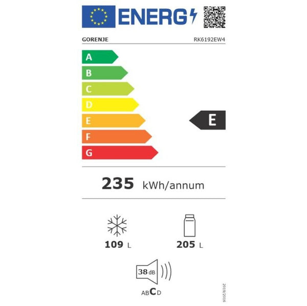 Kombinovaná chladnička s mrazničkou dole Gorenje RK6192EW4